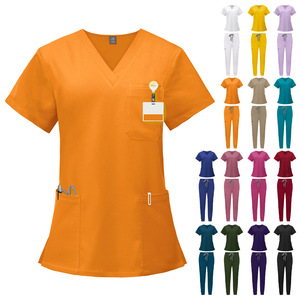 Top médical soins infirmiers survêtement gommage accessoires ensemble hommes femmes dentaire costume de travail en gros personnalisé Spandex/coton de haute qualité - Product Image 1