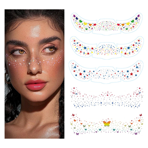 Adesivi Impermeabili con Glitter Scintillanti per il Viso, Tatuaggi Temporanei a Forma di Stella e Cuore, Trucco per Carnevale, Lentiggini <span class=keywords><strong>Arcobaleno</strong></span> - Product Image 1