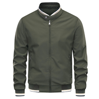 Blouson aviateur homme personnalisé avec logo OEM, léger, coupe-vent, fermeture éclair intégrale, style baseball, vente en gros