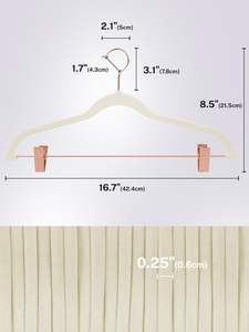 Cintres en velours antidérapants pour jupes et pantalons avec pinces or rose, cintres fins avec pinces pour jeans - Product Image 6