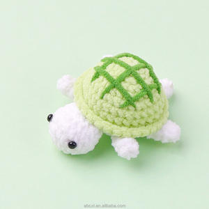 Ev dekor güzel Mini tığ işi Amigurumi renkli ahşap örme pozitif tığ kaplumbağa bebekler - Product Image 5