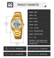 100% Pass Test étanche montre de luxe numérique pour hommes SKMEI 2419 principale usine pour montres contrôle de qualité strict