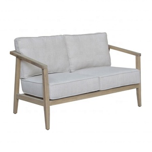 S1004 क्लासिक शैली ब्रसल मध्य-प्रवेश गृह उद्यान आउटडोर फर्नीचर लोवेसट ओक लकड़ी के फ्रेम सोफा आर्मरेस्ट के साथ - Product Image 3