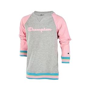 Magliette e T-shirt sportive da donna Champion Campus French Terry Colore: Grigio/Rosa/Turchese |   100% Autentico - Product Image 3