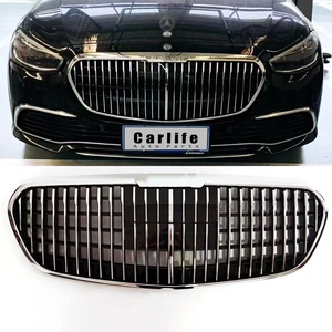 Parrillas Delanteras para Automóviles W223, Piezas de ABS para Benz W223 Clase S, Parrilla para Parachoques Compatible con Modelos 2020, 2021 y <span class=keywords><strong>2022</strong></span>, Mejora del Modelo <span class=keywords><strong>Maybach</strong></span>, Parrilla Negra Brillante - Product Image 2