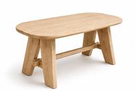Table à manger ovale en teck massif, écologique, durable, imperméable, 6 places, style scandinave moderne, base à tréteaux pour salon