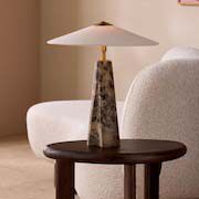 Lámpara de Mesa de Travertino E27 LED, Hecha a Mano, Geométrica, Sólida, para Escritorio - Product Image 4