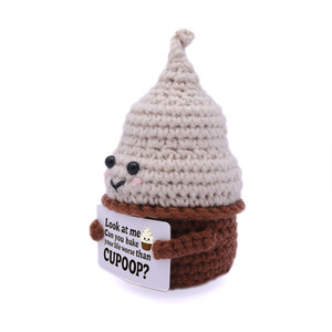 Cross-border popular mini cakes, positive energy handmade yarn knitting jewelry ornaments <b>dolls</b> boutique desserts crochet <b>dolls</b> - Product Image 1