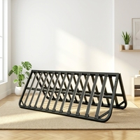 Cadre de lit double pliable en métal moderne avec lattes, personnalisable pour appartement et hôtel, facile à assembler, design industriel