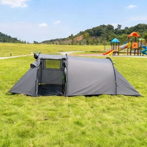 Nouvelle tente tunnel extérieure <span class=keywords><strong>pour</strong></span> <span class=keywords><strong>camping</strong></span>, grand espace, multifonction, protection solaire, multi-personnes, double couche, polyester 190T - Product Image 1