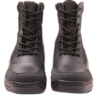 Bottes de sécurité tactiques durables en cuir noir unisexe avec embout en acier pour la construction et l'usine, style bottes hautes, Zapatos Para Hombre