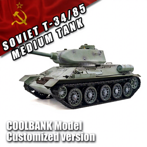 COOLBANK Tanque RC <span class=keywords><strong>T</strong></span>-<span class=keywords><strong>34</strong></span>/85 Camuflaje de Nieve Personalizado 3909-1 PRO Modelo de Batalla Soviético con Disparo de BB, Humo y Sonido 2.4Ghz Edición de Coleccionista - Product Image 2