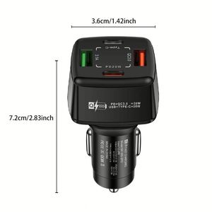 Universal Car Charger for Phone Fast Charging in Car 2 Port 38w PD Qc3.0 3.1A 2USB Type-c Phone Charger Adapter - Product Image 5