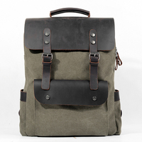 Sac à dos vintage pour homme, sac à dos pour ordinateur portable en toile pour étudiants