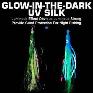 Hameçon de pêche au calmar TEASER HK025 6/0 8/0 Triple Rig Assist Hook Octopus Squid Skirts Jig Soft Fishing Lure - Product Image 6