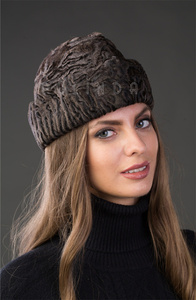Cappello da Donna in <span class=keywords><strong>Pelliccia</strong></span> <span class=keywords><strong>di</strong></span> Agnello <span class=keywords><strong>Persiano</strong></span> <span class=keywords><strong>Marrone</strong></span> Swakara Karakul Astrakhan Cossack, Personalizzabile con Logo, in Vendita - Product Image 3