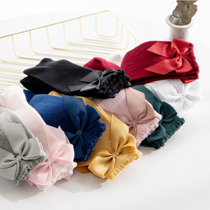 XIANGHUI Offre Spéciale petites filles bébé genou chaussettes hautes cheville chaussettes doux coton bébé <span class=keywords><strong>bas</strong></span> nœud à volants chaussettes - Product Image 5
