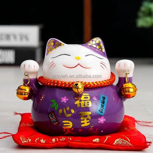 4.5 pouces chat porte-bonheur japonais <span class=keywords><strong>Maneki</strong></span> <span class=keywords><strong>Neko</strong></span> Figurine en <span class=keywords><strong>porcelaine</strong></span> noël pâques maison entreprise décor pour nouvel an Halloween émail - Product Image 4