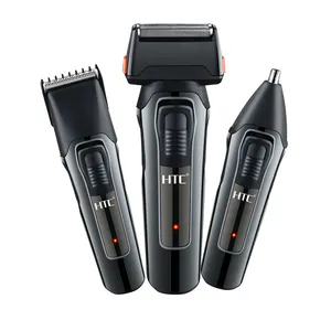 HTC AT-1088 Nose Hair Trimmer 3 In1 Beard Trimmer For Men Portable Shaver Men Hair Trirmmer Set
