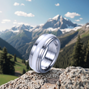 Phong cách cá nhân 8mm và <span class=keywords><strong>6mm</strong></span> vonfram vòng <span class=keywords><strong>Inlay</strong></span> gốm sứ cho đồ trang sức kỷ niệm đính hôn - Product Image 3