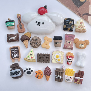 Accesorios de resina de chocolate con diseño de perro <span class=keywords><strong>blanco</strong></span> de verano, flores para zapatos, joyería, pegatinas DIY para carcasas de teléfono, materiales para adornos de sandalias y zapatos. - Product Image 4