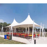 Auvent en membrane tendue PVDF, abri solaire extérieur, abri paysager, toit en toile à structure en acier isolant thermiquement de forme spéciale pour parc