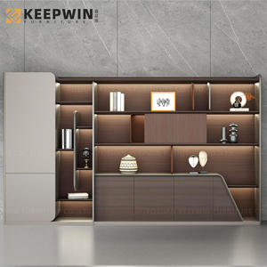 China Foshan KEEPWIN Personalización Diseño moderno Gabinete de almacenamiento de oficina Boss Gabinete de fondo de oficina Gabinete de <span class=keywords><strong>archivo</strong></span> de madera - Product Image 4