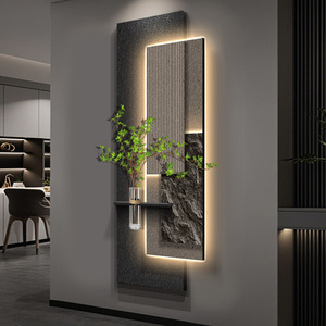 <span class=keywords><strong>Peinture</strong></span> LED Lumineuse en Grès pour Mur de Fond de Salon et Couloir, Décoration Artistique de Plantes Vertes Hydroponiques Créatives - Product Image 3