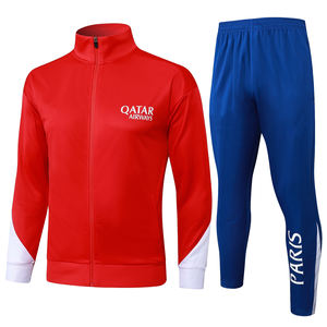 Combinaison d'entraînement rétro à manches courtes avec fermeture éclair intégrale, séchage rapide, automne-hiver, 24/25, uniforme de compétition des clubs européens de Paris, vêtements de football - Product Image 1