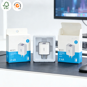 Boîte d'emballage en carton robuste, écologique et aseptique, imprimée sur mesure, pour chargeur mural double USB 2.4A |   Expédition e-commerce et vente au détail - Product Image 1