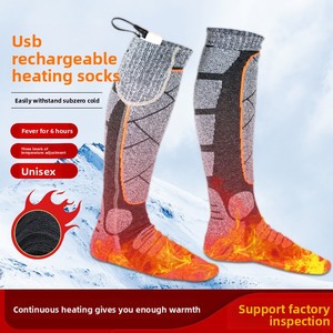 Nhà sản xuất bán buôn tùy chỉnh Mùa Đông Phương thức cotton USB sạc loại cao-ống chống vi khuẩn sưởi ấm nhiệt trượt tuyết nóng vớ - Product Image 3