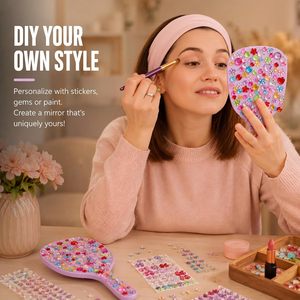 Wholesale <b>Square</b> Handheld Makeup <b>Mirror</b>, Custom Logo Private Label Portable for Eyelash Extension Salon Gift Bulk CosmeticMirror - Product Image 2