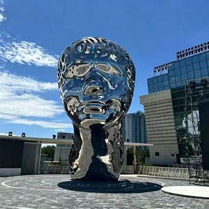 Sculpture humaine en acier inoxydable poli, taille réelle, figure réaliste, statue d'art en métal 304 antirouille, paysage de parc extérieur, sur mesure - Product Image 4