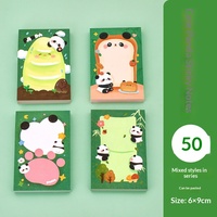 Mignonnes notes adhésives Panda pour étudiants, bloc-notes de messages à motifs de dessins animés, notes autocollantes repositionnables pour filles