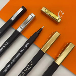 Pulpen Hotel Mewah Berkualitas Tinggi, Laris Manis, Berbahan Karet dengan Klip Emas, Bentuk Persegi, Bisa Custom Logo, Pulpen Promosi - Product Image 5