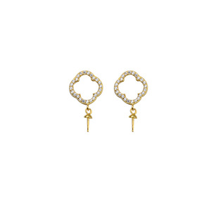 Accessoires de bijoux en argent S925 pour la création de bijoux en perles, boucles d'oreilles pour femme, petit pendentif vide en forme de feuille, crochet de tête vide, support pour Tide 1350 - Product Image 5