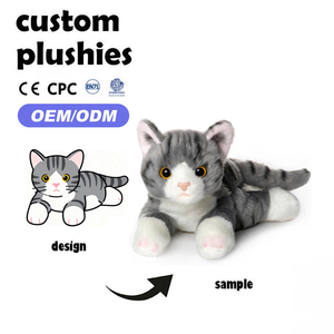 Tùy chỉnh Hot Bán đồ chơi nhồi bông hỗ trợ CE ASTM OEM ODM 8-inch sọc thực tế Mèo Thú nhồi bông cho trẻ em - Product Image 1
