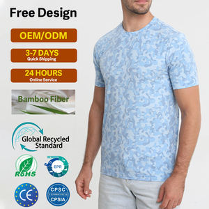 เสื้อยืดผู้ชายเส้นใยไม้ไผ่ขนาดใหญ่พิเศษพิมพ์ลายสกรีนเสื้อสองชั้นขนาดใหญ่ - Product Image 3