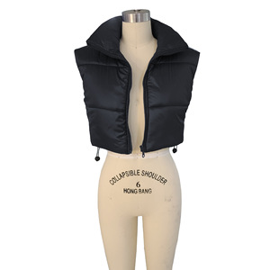 Chaleco Corto Ligero y Cálido de Invierno para <span class=keywords><strong>Mujer</strong></span>, Chaleco <span class=keywords><strong>Sin</strong></span> Mangas, <span class=keywords><strong>Chaqueta</strong></span> Informal de Abrigo, Chaleco con Cuello Alto - Product Image 2