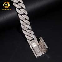 Bracelet Moissanite Hip Hop en Argent 925, Maillons Cubains, Grande Pierre de 16mm, Entièrement Sertie, Testeur Inclus