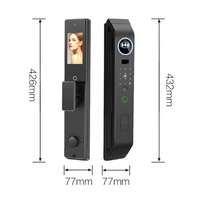 Cerradura Inteligente de Aleación de Aluminio con Reconocimiento Facial 3D, Huella Dactilar, Desbloqueo Remoto, Código Temporal WeChat, Antirrobo y Almacenamiento en la Nube