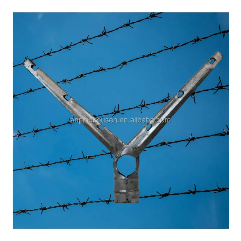 Zincir bağlantı çit dikenli tel kolları/galvanizli dikenli tel uzatma kolları