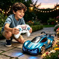WGNRC JY-3022B Coche de Acrobacias RC a Escala 1/16 con Pulverizador, Juguetes de Coche RC con Luces LED y Música, Coche de Acrobacias RC de Simulación con Derrapes