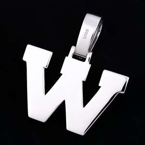 Pendentif en argent sterling 925, bijoux hip-hop tendance, lettre W sertie de moissanite, monture griffe, certifié GRA, breloques, cadeau - Product Image 3