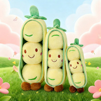 Nouvelle Peluche Créative en Forme de Gousse de Pois avec Rembourrage en Coton PP, Adorable Coussin-Poupée Pois Vert pour Usage Unisexe, Cadeau Personnalisé