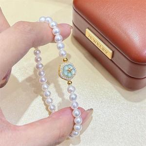 Pulsera de Perlas de Agua Dulce de Jadeíta Natural, Cuerpo Completo de Plata de Ley S925, Versátil, Elástica, Colgantes y Dijes de Perlas de Nicho Premium - Product Image 3