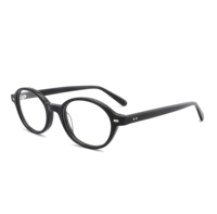 LBAshades - Monturas de Gafas Ovaladas Estrechas de Acetato de Alta Calidad, Montura Completa, Unisex, Color Carey, Negro, Rosa, Logotipo Personalizado