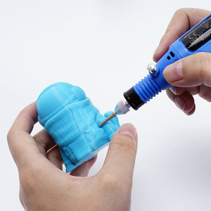 Mini amoladora eléctrica KINGROON de 5V recargable por USB para decoración de uñas y herramienta de pulido artesanal, azul con 6 cuchillas - Product Image 2