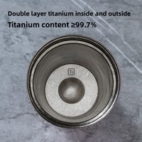 Nouvelle tasse à café en titane pur, isolée sous vide, à double paroi, élégante, portable, pour une utilisation nomade, adaptée aux voitures