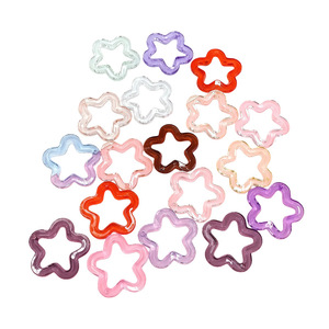 Cuentas de resina plástica transparentes en forma de estrella para la fabricación de pulseras, componentes para la creación de joyería DIY - Product Image 1